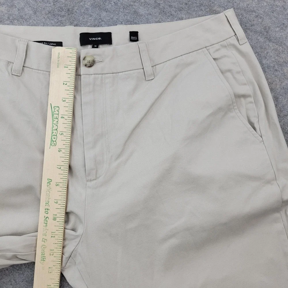 Vince Pants Mens 38x32 Beige Relaxed Fit James Chino Straight Leg Casual
